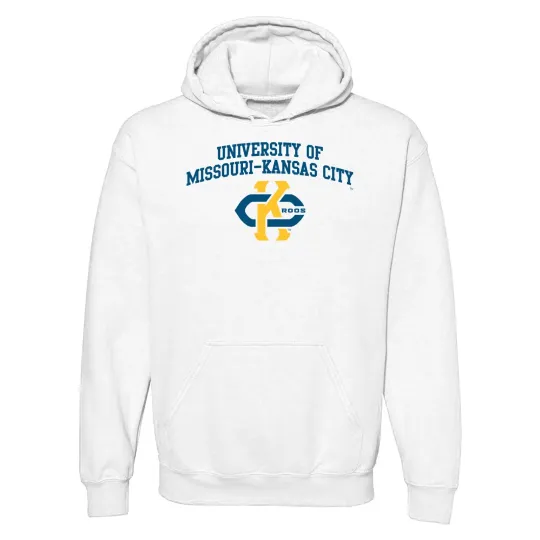 Discover Missouri-Kansas City Kangaroos Arch Logo Hoodie - White