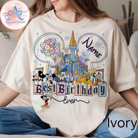 Discover Personalized Mickey and Friends Best Birthday Ever shirt, Disney Birthday shirts, Birthday Matching Tee, Retro WDW Bday Shirt, Magical Bday