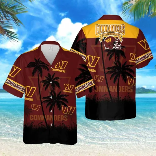 Discover Washington Football Commanderss Team Hawaiian Shirt Short Sleeve