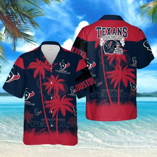 Discover Houston Football Texanss Team Hawaiian Shirt Short Sleeve Adult