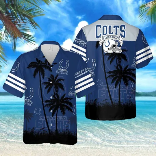 Discover Indianapolis Football Coltss Team Hawaiian Shirt Short Sleeve Adult