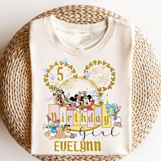 Disney Birthday Girl Shirt, Colorful Disney Birthday T-shirt, Matching Disneyland T-shirts, Mickey Minnie Birthday T-shirts, Comfort Colors