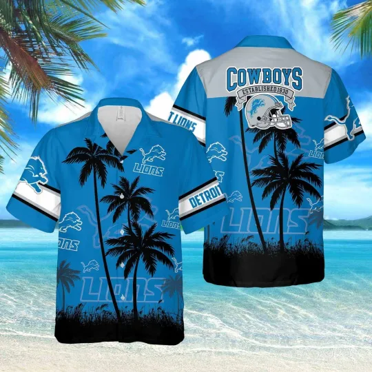 Discover Detroit Football Lionss Team Hawaiian Shirt Short Sleeve Adult