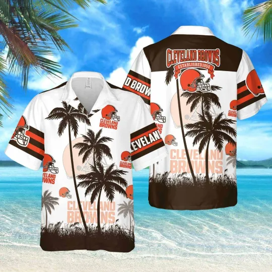 Discover Cleveland Football Brownss Team Hawaiian Shirt Short Sleeve Adult