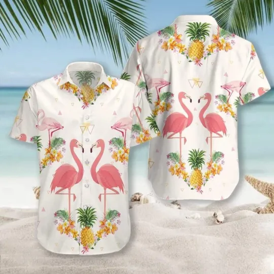 Discover Pineapple And Flamingo Hawaiian Shirt