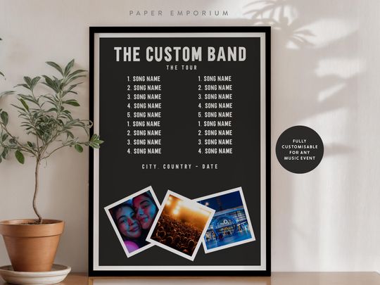 Discover Custom Set List Print: Personalized Concert Memory, Music Gift