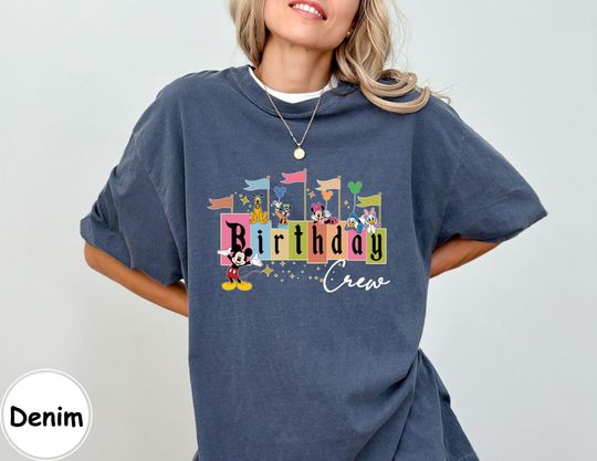 Discover Comfort Colors Disney Birthday Crew Shirt, Disney Birthday Gift Shirt, Birthday Trip Shirt, Disney Mickey And Friends Shirt, Family Shirt
