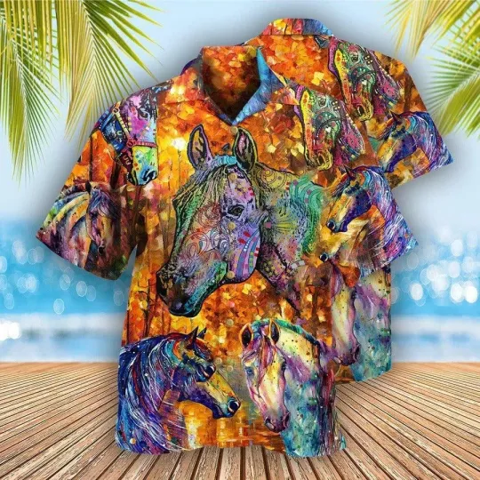 Discover Horse Hawaiian Shirts For Summer  Horse Better With A Horse Color Painting Hawa
