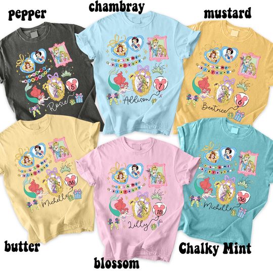 Custom Disney Princess Birthday Coquette Bow T-Shirt, It's My Birthday Shirt, Disney Birthday Girl Gift, Magic Kingdom Girl Trip Tee
