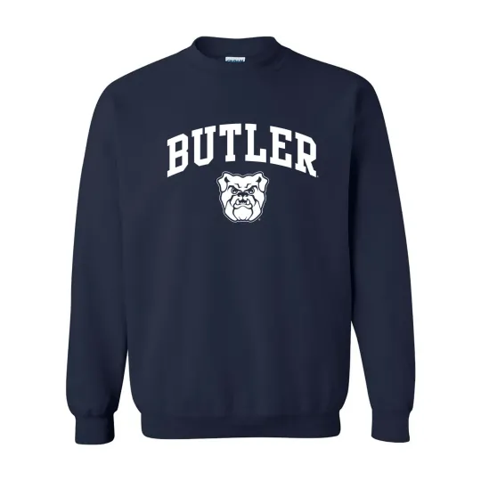 Discover Butler Bulldogs Arch Logo Crewneck Sweatshirt Navy