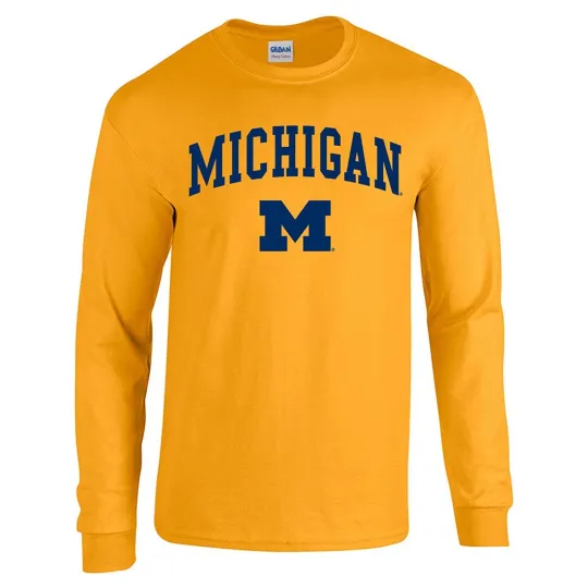 University of Michigan Wolverines Arch Logo Licensed Unisex Long Sleeve T-Shirt