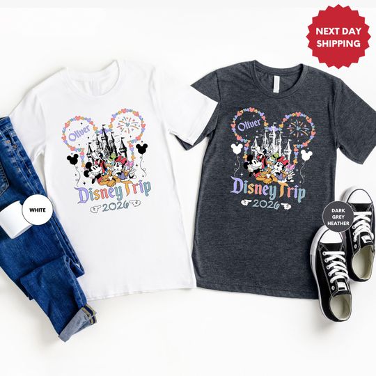 Discover Custom Disney Trip 2026 Shirt, Personalized Disney Birthday Tee, Disney Family Trip Shirt, Disneyland Vacation, Custom Disney 2026 Tee