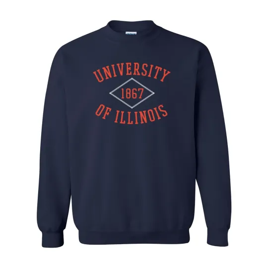 Discover Illinois Fighting Illini Stitch Arch Sweatshirt
