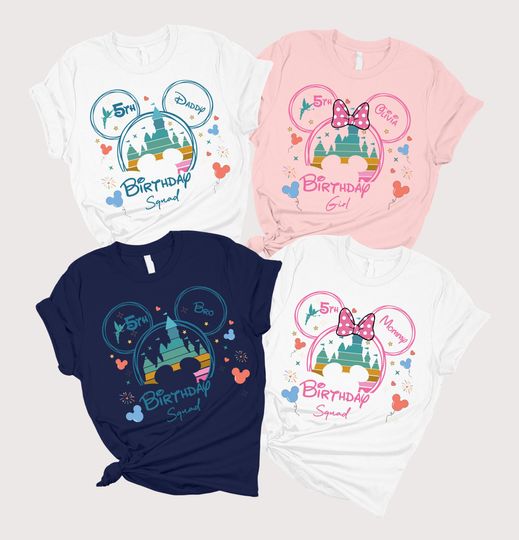 Discover Custom Disney Birthday Girl Boy Shirt, Disney Birthday Squad T-Shirt, Disney Birthday Family Trip Shirt, 2026 Disney Birthday Party Trip Tee
