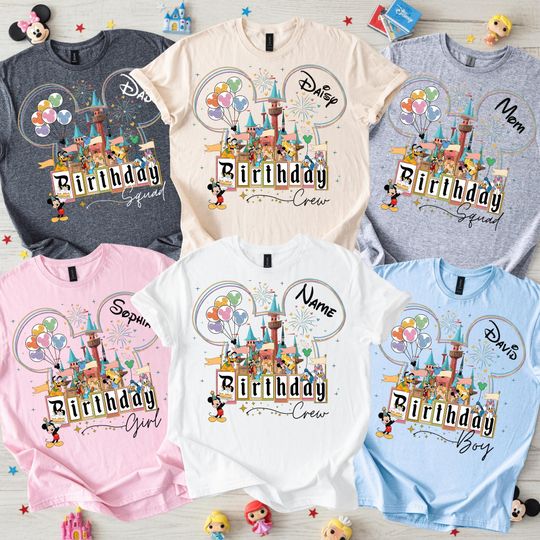 Discover Personalized Disney Birthday 2026 Shirts, Mickey Birthday Shirt, Disney Birthday Girl, Birthday Squad, Disney Best Birthday Ever Party Tee