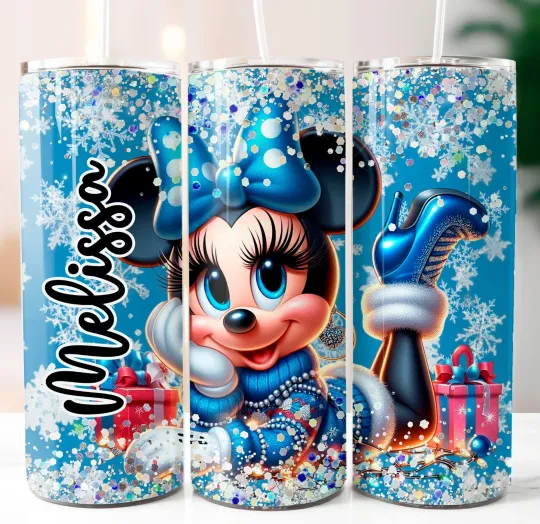 Christmas Mickey Mouse Tumbler with Lid and Straw