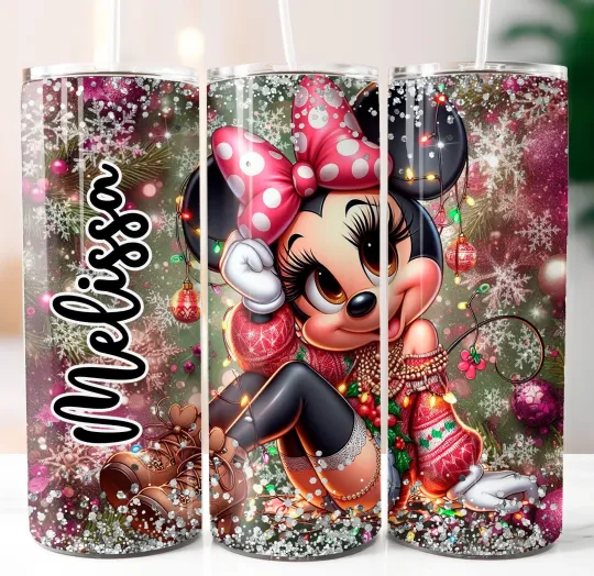 Discover Christmas Tumbler 20oz Double Insulated Stainless Steel W Clear Lid/Straw