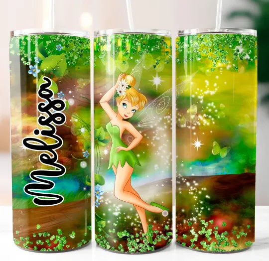 Tinker Bell Tumbler with Lid and Straw