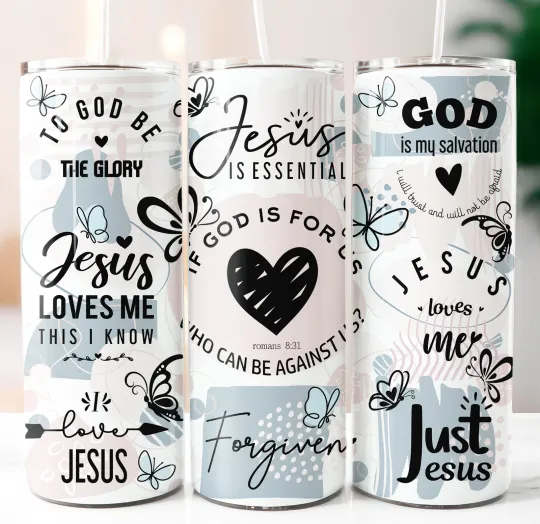 Discover Bible Verse Tumbler 20oz Double Insulated Stainless Steel W Clear Lid/Straw