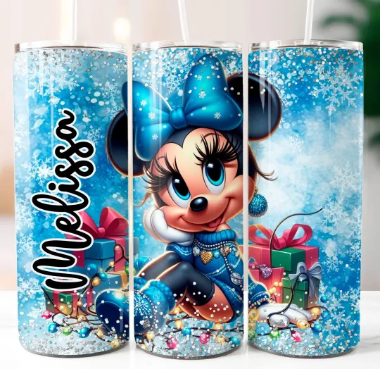 Discover Christmas Tumbler 20oz Double Insulated Stainless Steel W Clear Lid/Straw