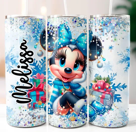 Discover Christmas Tumbler 20oz Double Insulated Stainless Steel W Clear Lid/Straw