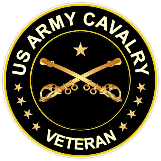 US Army Cavalry Veteran Bumper Sticker