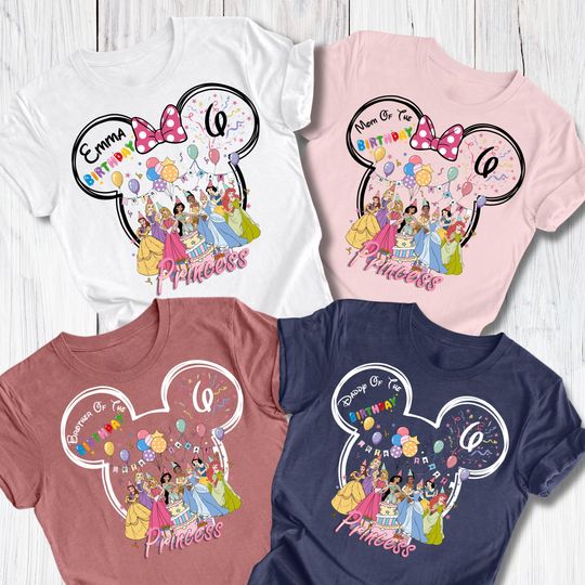 Discover 2026 Disney Birthday Princess Shirt, Disney Birthday Girl Shirt, Disney Family Princess Shirt, Disney Birthday Trip Shirt, Princess Shirt
