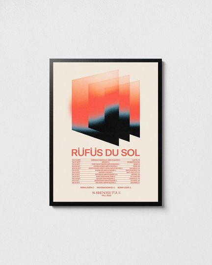 Discover Rfs Du Sol Surrender Tour 2022 Poster: Abstract Geometric Art