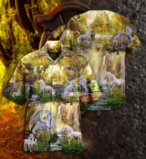 Discover Horse Hawaiian Shirt For Summer   Horse Fly To Paradise Hawaiian Shirt Pegasus H