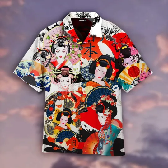 Discover Geisha Woman Japanese Hawaiian Shirt For Men Women Adult Wt1238