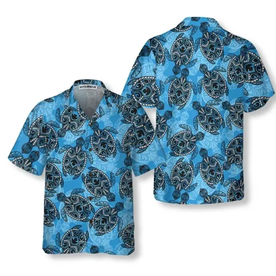 Discover Ocean Turtle Seamless Pattern Turtle Hawaiian Shirt Turtle Shirt For M