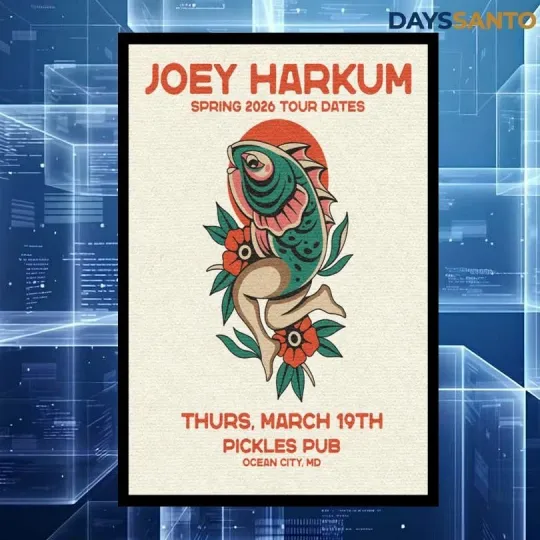 Discover Joey Harkum Spring Tour 2026 Poster Home Decor, Wall Art, No Frame, Fan Gift