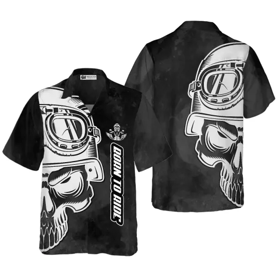 Discover Skull Born To Ride Aloha Hawaiian Shirt For Summer Cool Hawaiian Shirts Outfit F