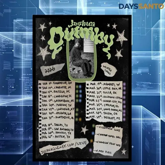 Discover Joshua Quimby 2026 Winter Tour Poster Home Decor, Wall Art, Fan Gift