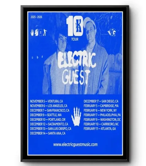 Discover Electric Guest 10k Tour 2025 2026 Concert Poster