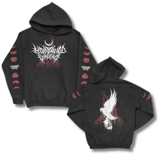 Discover Hollywood Undead Roots 3D Hoodie with Moon Phase Sleeves and Raven Back Print