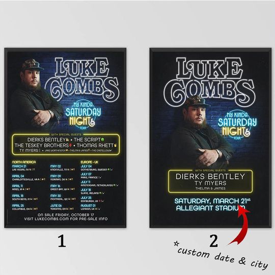 Discover Custom Poster - Lukee Comb 2026  My Kinda Saturday Night Tour Poster