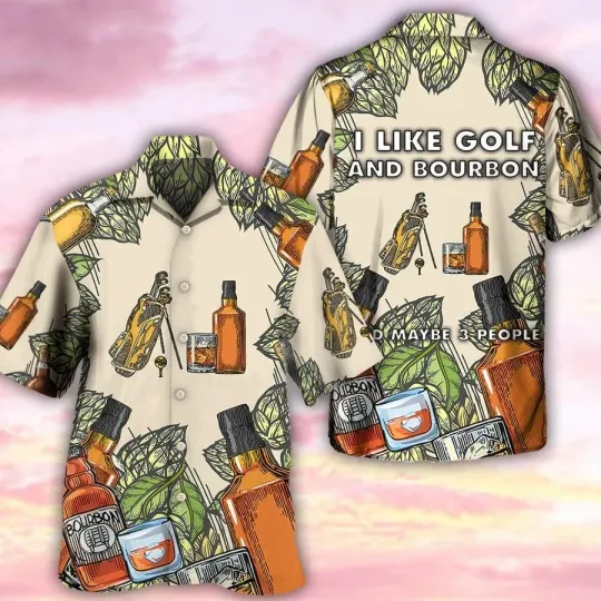 Discover Golf Aloha Hawaiian Shirt Golf And Bourbon I Like Hawaiian Shirt For Summer   Pe