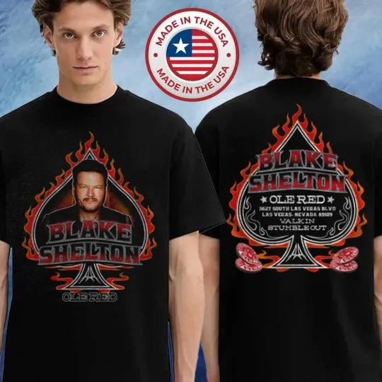 Discover Blake Shelton Ole Red Vegas Blake Of Spades Tee In Las Vegas Tour 2026 T-Shirt