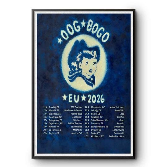 Discover Oog Bogo EU Tour 2026 Indie Punk Concert Poster Print