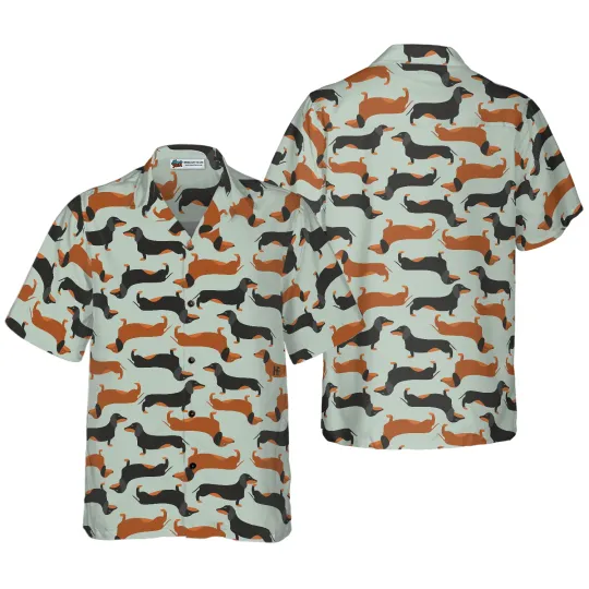 Discover Tiny Dachshund Cute Dog Pattern Hawaiian Shirt