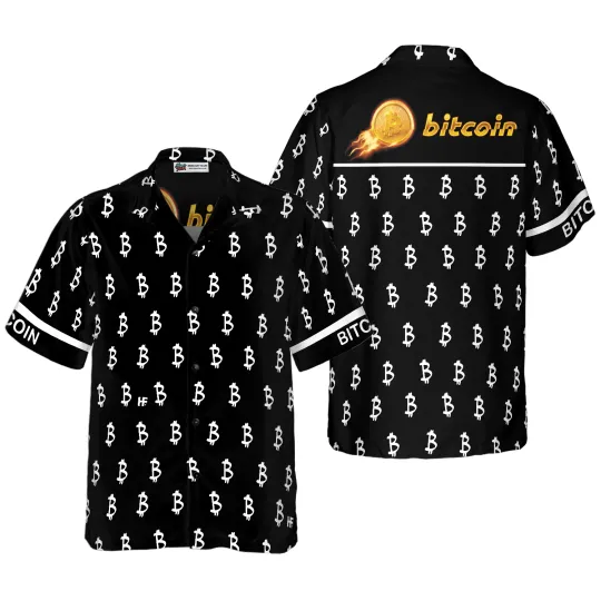 Discover Bitcoin Pattern Aloha Hawaiian Shirt For Summer Colorful Hawaiian Shirt Outfit F