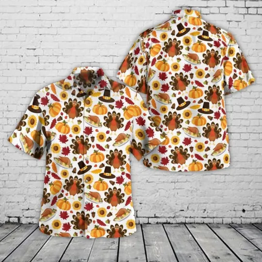Discover Thanksgiving Turkey Hawaiian Shirt