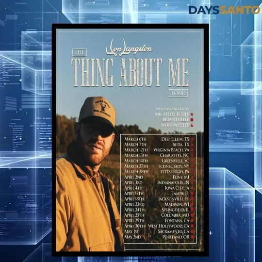 Discover Jon Langston Thing About Me Tour Show 2026 Poster Home Decor, Wall Art