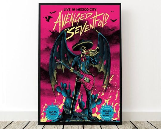 Discover Avenged Sevenfold Jan 17 2026 Estadio GNP Seguros Mexico City Mexico Tour Poster