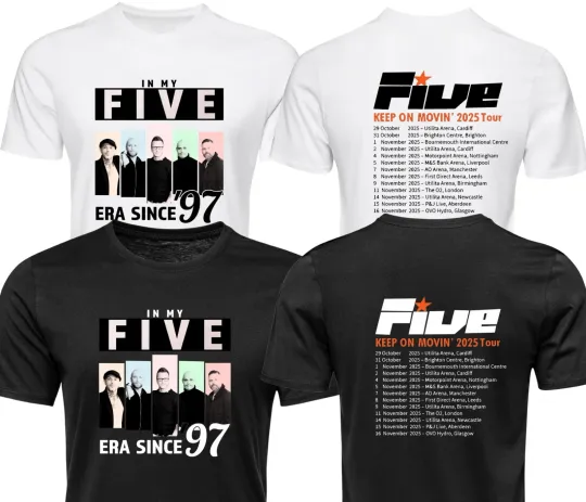 Discover Five T-Shirt Concert Tour 2025 - In My Five Era Boyband 97 Adult & Kids T-Shirt