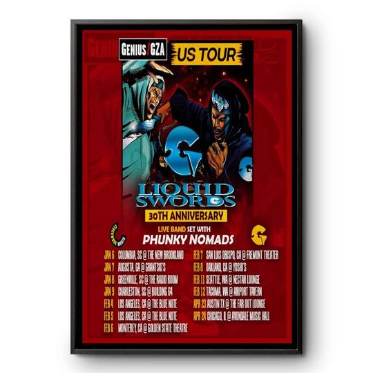 Discover GZA US 2026 Tour Poster