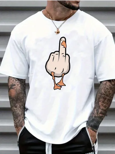 Discover Men's T-shirt - Duck You - Original Funny Novelty Summer Casual Graphic Tee Top