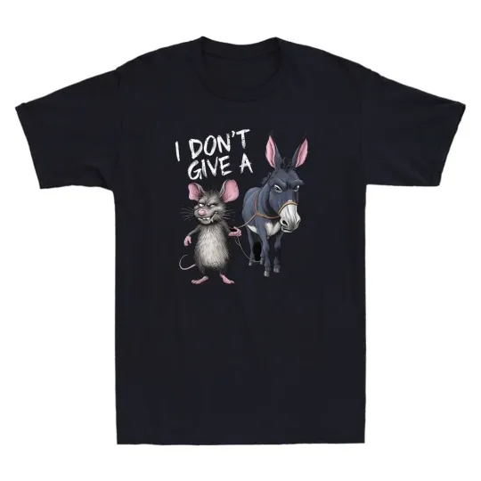Discover I Don't Give A Rats Ass Mouse & Donkey Funny Men's Graphic T-Shirt