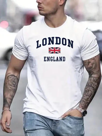 Discover London England T-Shirt - Union Jack Unisex Souvenir Tee